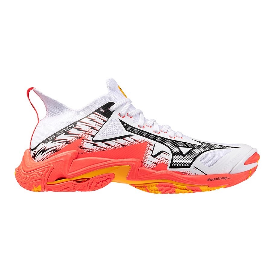Mizuno WAVE LIGHTNING NEO 3 White/Fiery Coral 2/Citrus